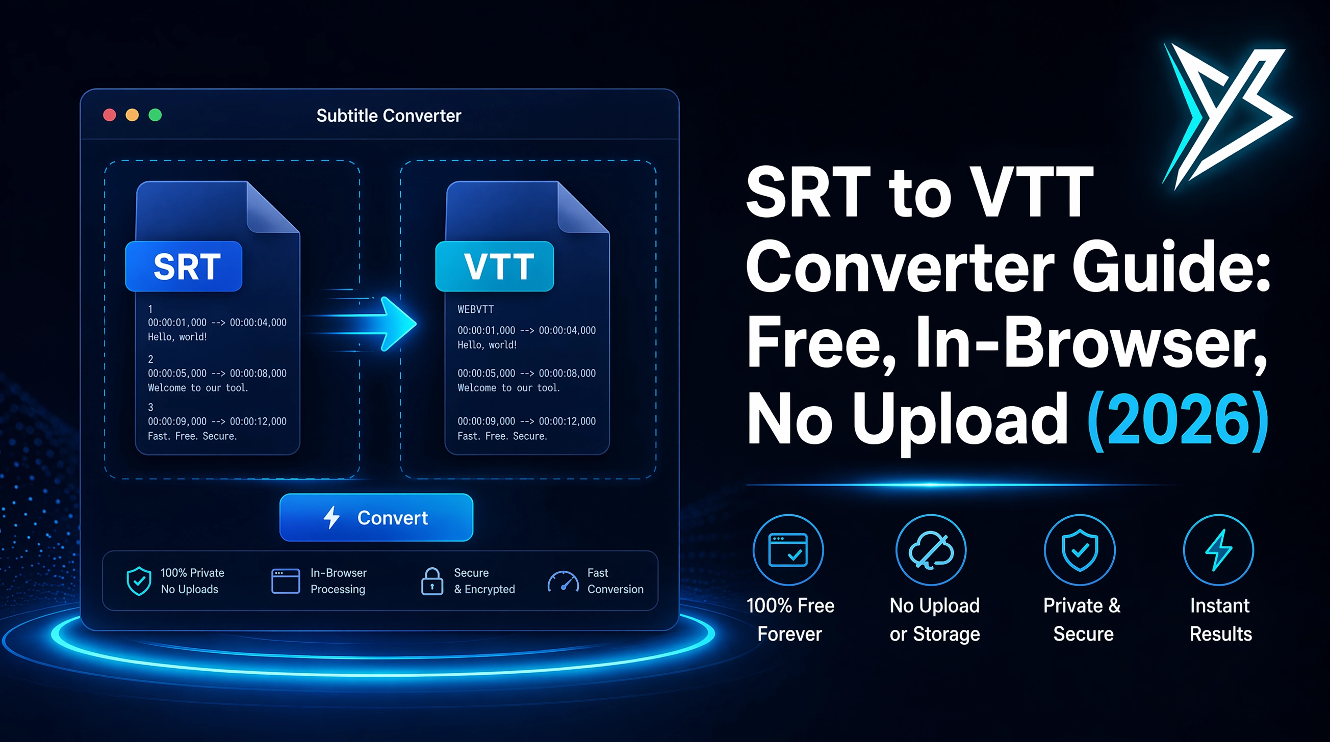 SRT to VTT Converter Guide: Free, In-Browser, No Upload (2026)